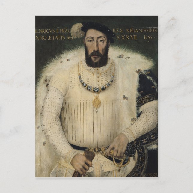 Henri II, König von Frankreich, 1555 Postkarte (Vorderseite)