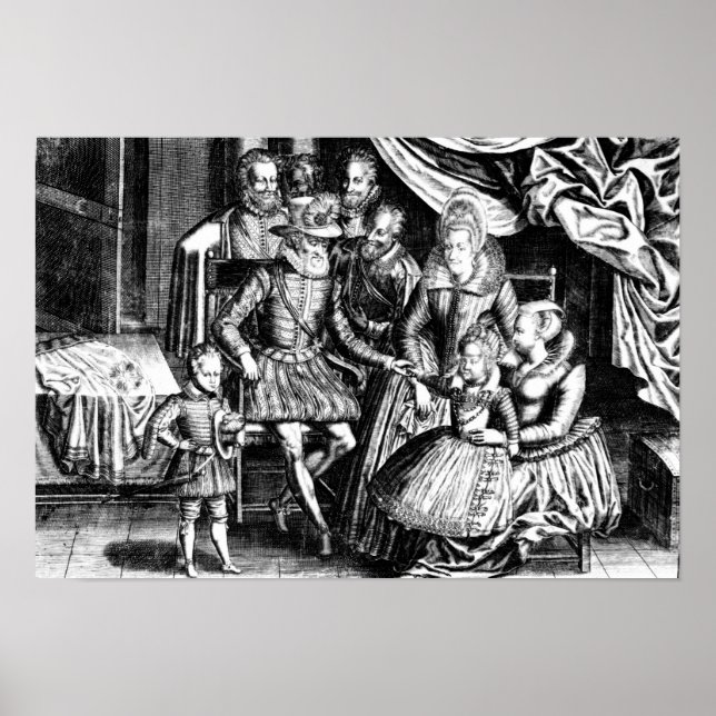 Henri IV König von Frankreich mit seiner Familie Poster (Vorne)