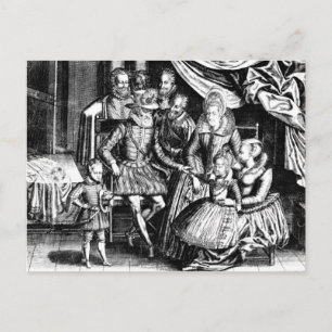 Henri IV König von Frankreich mit seiner Familie Postkarte