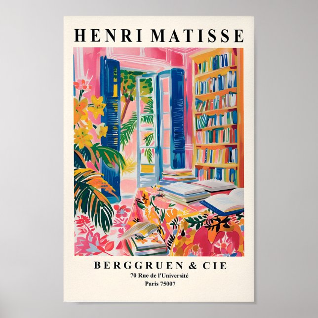 Henri Matisse Library Poster, Bookart Art Print, A Poster (Vorne)