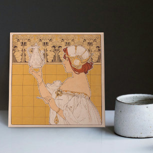 Henri Privat-Livemont Wanddekoration Art Nouveau Fliese