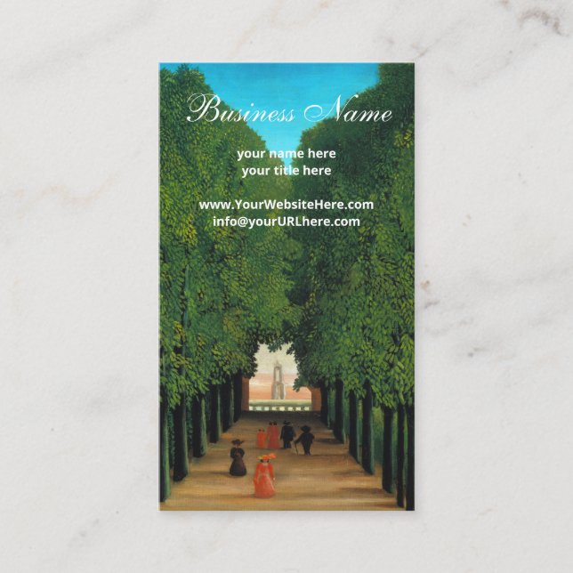 Henri Rousseau, Avenue im Park at Saint Cloud Visitenkarte (Vorderseite)