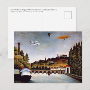 Henri Rousseau - Brücke von Sèvres und Hügel von C Postkarte