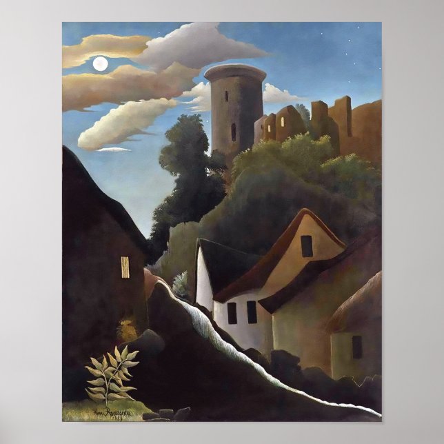 Henri Rousseau - Burg im Mondlicht (Le Donjon) Poster (Vorne)