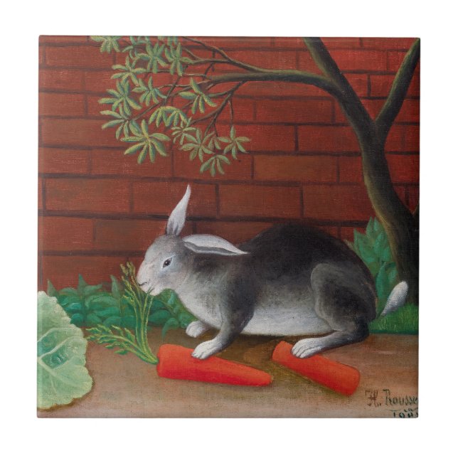 Henri Rousseau - Das Mahl des Kaninchens Fliese (Vorderseite)