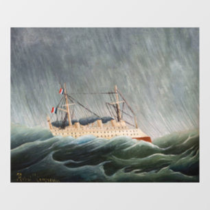 Henri Rousseau - Das Schiff im Sturm Fensteraufkleber