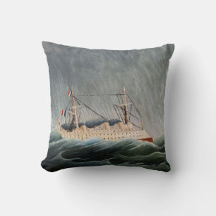 Henri Rousseau - Das Schiff im Sturm Kissen