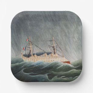 Henri Rousseau - Das Schiff im Sturm Pappteller