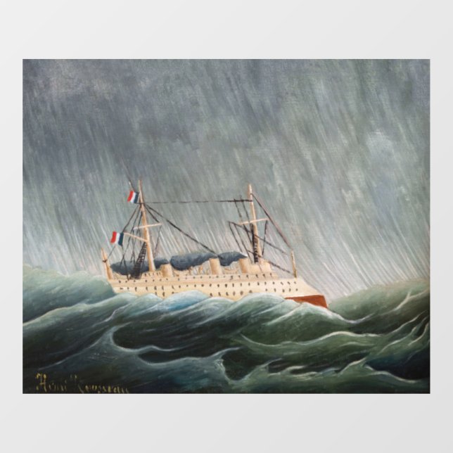 Henri Rousseau - Das Schiff im Tempest Fensteraufkleber (Blatt)