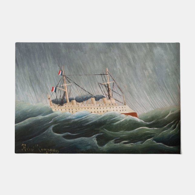 Henri Rousseau - Das Schiff im Tempest Fußmatte (Vorderseite)