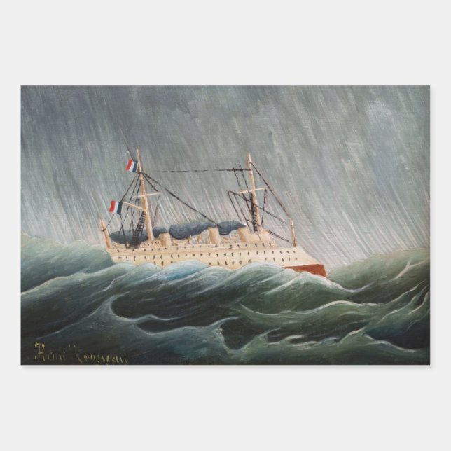 Henri Rousseau - Das Schiff im Tempest Geschenkpapier Set (Vorderseite)