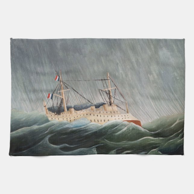 Henri Rousseau - Das Schiff im Tempest Geschirrtuch (Horizontal)