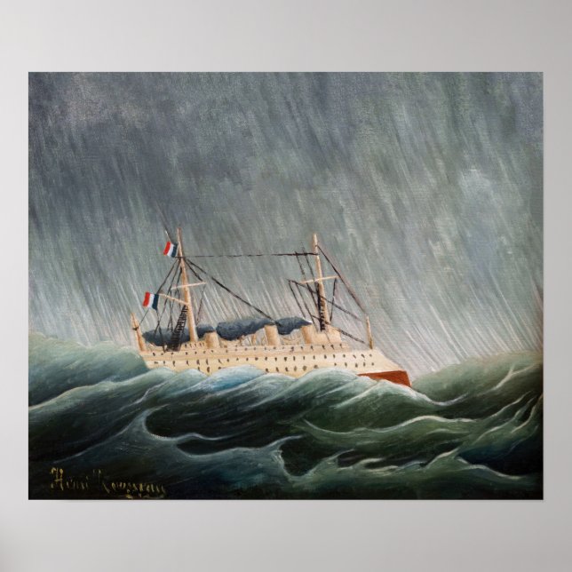 Henri Rousseau - Das Schiff im Tempest Poster (Vorne)
