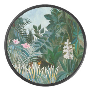 Henri Rousseau - Der Äquatorialdschungel Eishockey Puck