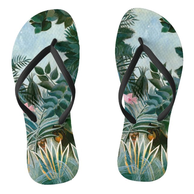 Henri Rousseau - Der Äquatorialdschungel Flip Flops (Fußbett)