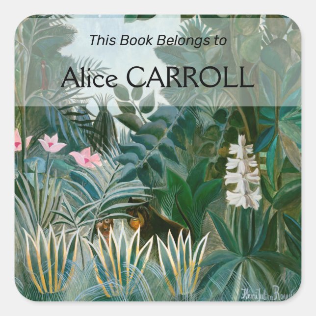 Henri Rousseau - Der Äquatorialdschungel Quadratischer Aufkleber (Vorderseite)