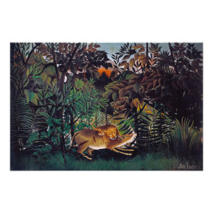 Henri Rousseau - Der hungrige Löwe Fotodruck