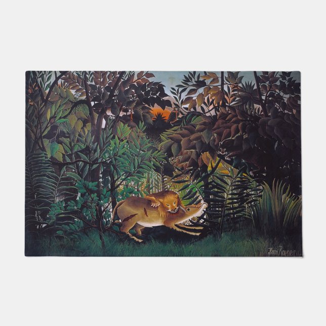 Henri Rousseau - Der hungrige Löwe Fußmatte (Vorderseite)