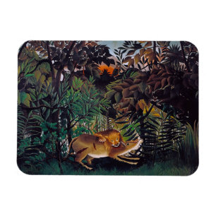 Henri Rousseau - Der hungrige Löwe Magnet
