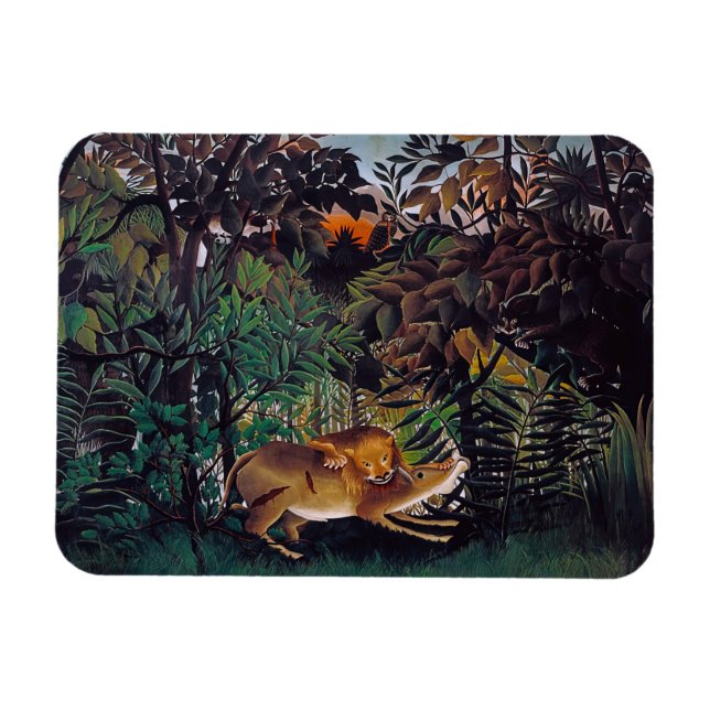 Henri Rousseau - Der hungrige Löwe Magnet (Horizontal)