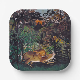 Henri Rousseau - Der hungrige Löwe Pappteller