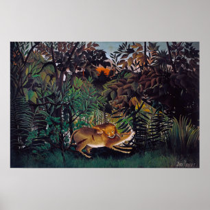 Henri Rousseau - Der hungrige Löwe Poster