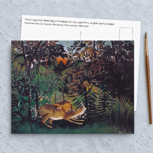 Henri Rousseau - Der hungrige Löwe Postkarte