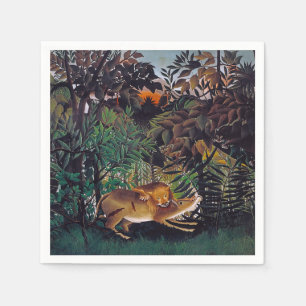 Henri Rousseau - Der hungrige Löwe Serviette