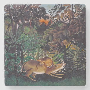 Henri Rousseau - Der hungrige Löwe Steinuntersetzer