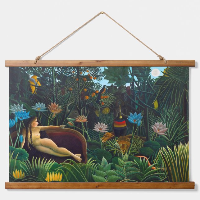 Henri Rousseau Der Traum 1910 (Le Rêve) CC0331 Wandteppich Mit Holzrahmen (Vorne)