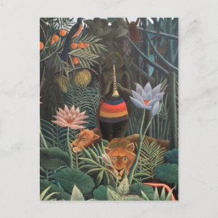 Henri Rousseau Der Traum Dschungel Blumen Surreali Postkarte