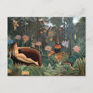 Henri Rousseau Der Traum Dschungel Blumen Surreali Postkarte