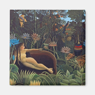 Henri Rousseau Der Traum - Jungle Frauen und Tiere Magnet