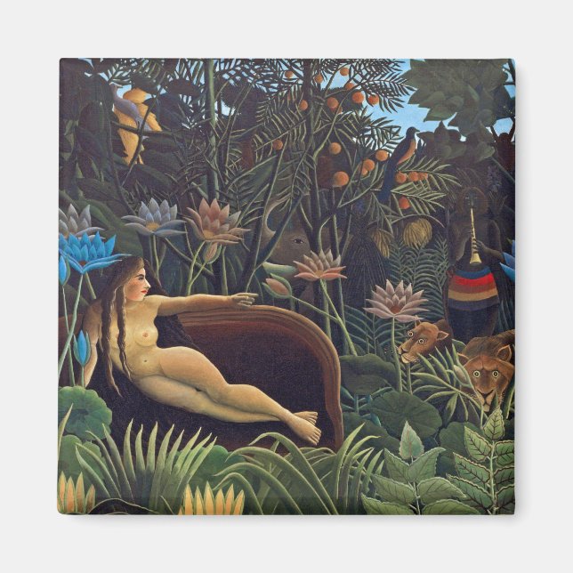 Henri Rousseau Der Traum - Jungle Frauen und Tiere Magnet (Vorne)