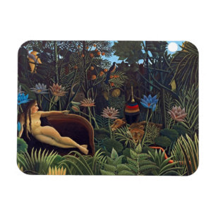 Henri Rousseau Der Traum - Jungle Frauen und Tiere Magnet