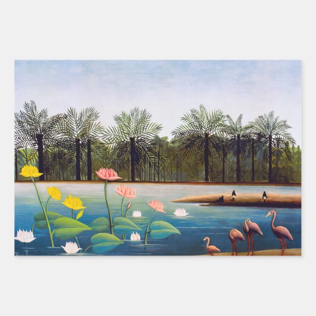 Henri Rousseau - Die Flamingos Geschenkpapier Set (Vorderseite)