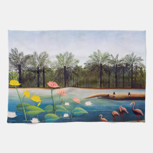 Henri Rousseau - Die Flamingos Geschirrtuch
