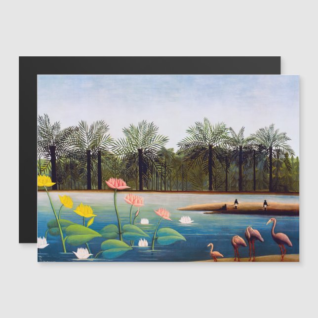 Henri Rousseau - Die Flamingos-Magnetkarte Magnetkarte (Vorne/Hinten)