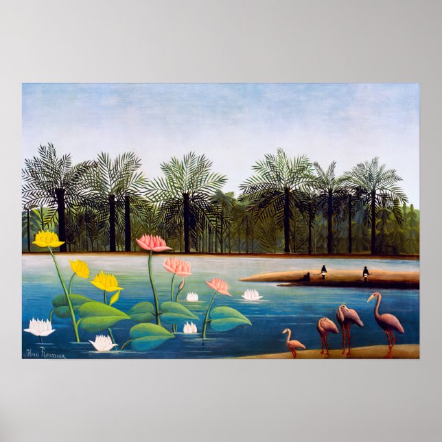 Henri Rousseau - Die Flamingos Poster (Vorne)