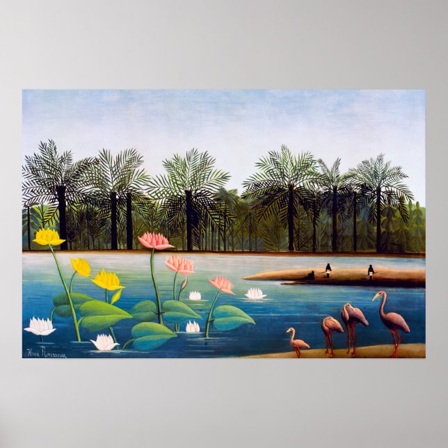 Henri Rousseau - Die Flamingos Poster (Vorne)