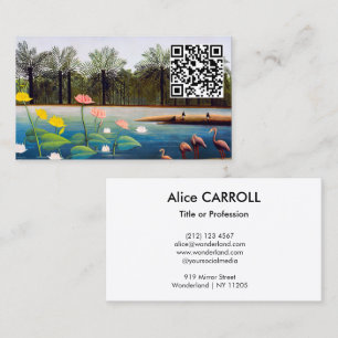 Henri Rousseau - Die Flamingos - QR Code Visitenkarte