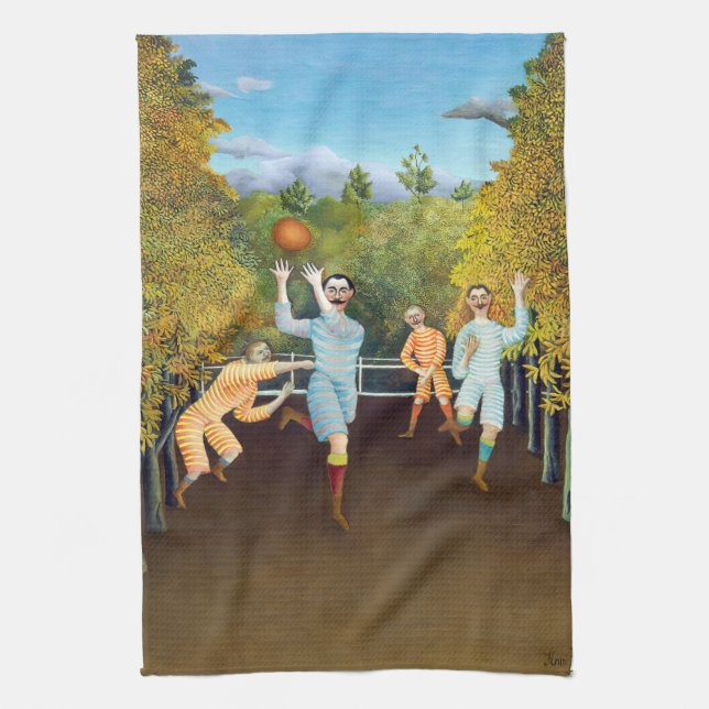 Henri Rousseau - Die Fußballspieler Geschirrtuch (Vertikal)