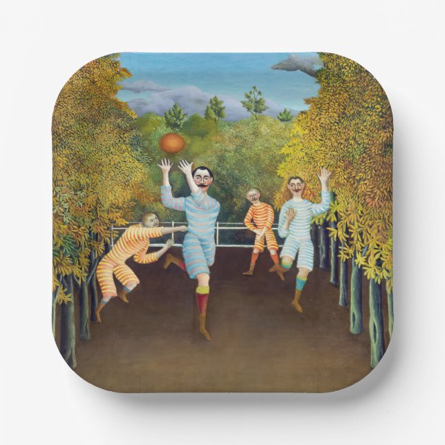 Henri Rousseau - Die Fußballspieler Pappteller (Vorderseite)