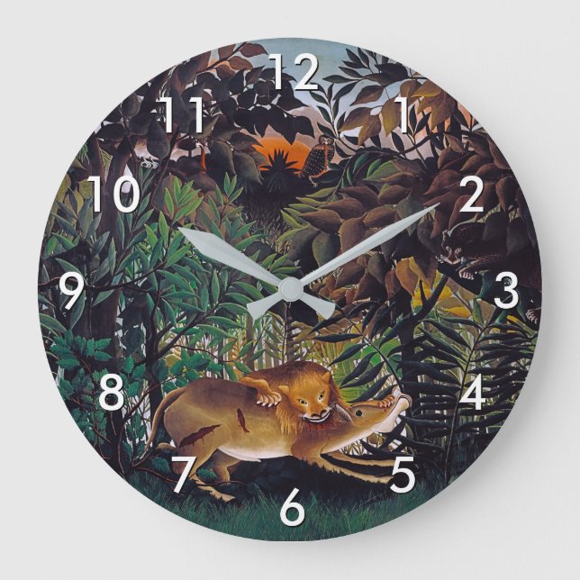 Henri Rousseau - Die Hungersnot Große Wanduhr (Vorderseite)
