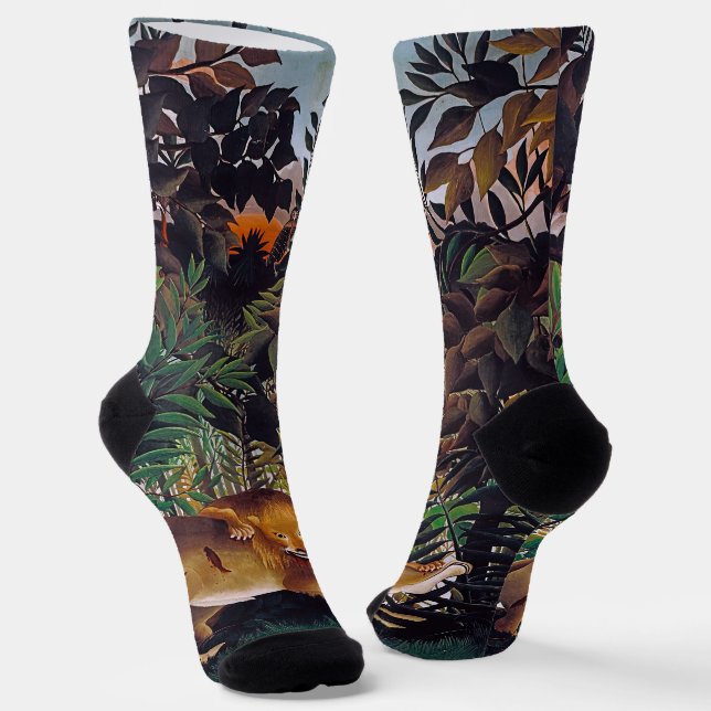 Henri Rousseau - Die Hungersnot Socken (Gewinkelt)