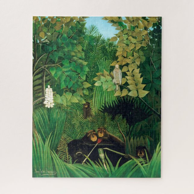 Henri Rousseau - Die lustigen Possenreißer Puzzle (Vertikal)