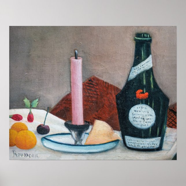Henri Rousseau - Die rosa Kerze Poster (Vorne)