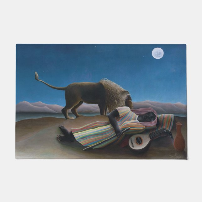 Henri Rousseau - Die schlafende Sinti und Roma Fußmatte (Vorderseite)