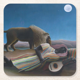 Henri Rousseau - Die schlafende Zigeunerin Rechteckiger Pappuntersetzer