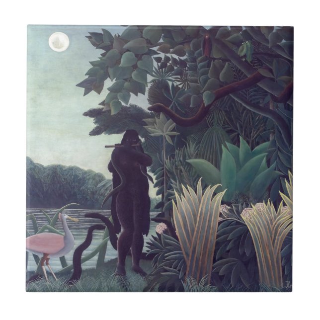 Henri Rousseau - Die Schlange Charmer Fliese (Vorderseite)